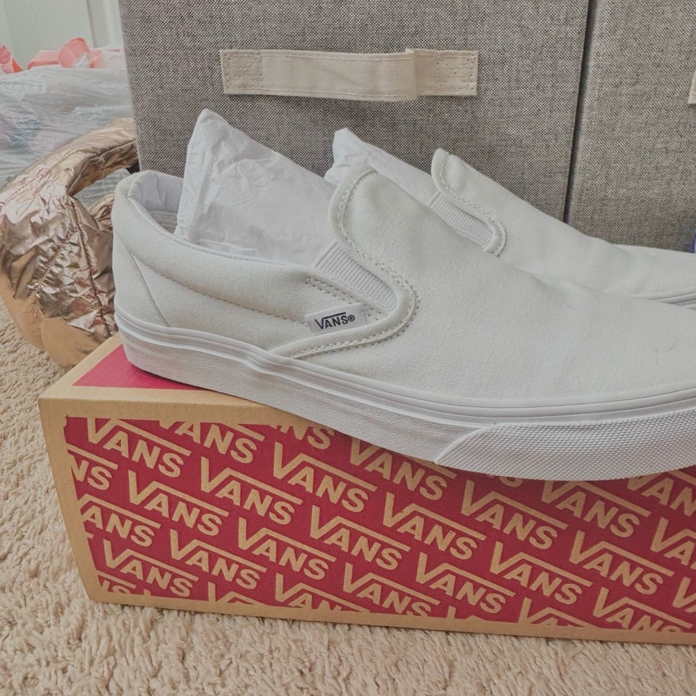 Vans White Slip-On